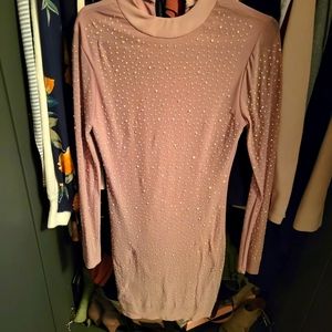 Nude rhinestones dress
